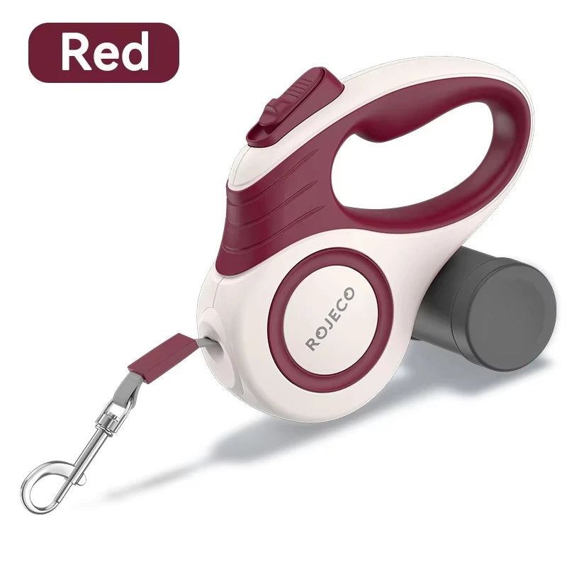 ROJECO retractable dog leash – 3M/5M extendable walking lead for small dogs and cats.