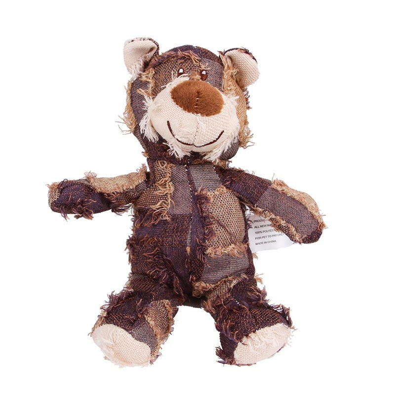 Plush Teddy Bear Squeaky Dog Toy – Interactive Chew & Teeth Cleaning Toy for Pets