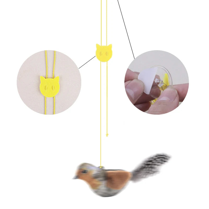Lifelike Catnip Bird Toy with Feathers