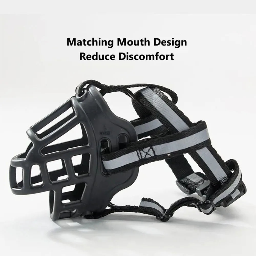 Soft silicone breathable basket dog muzzle – anti-biting and chewing protection for dogs.