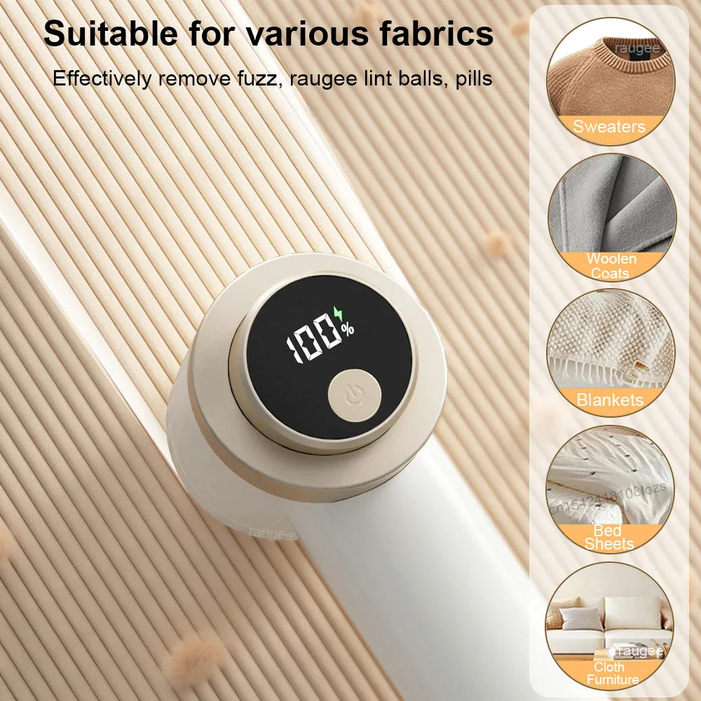 USB rechargeable electric lint remover for clothes – professional fabric shaver for removing lint, fuzz, and pilling.