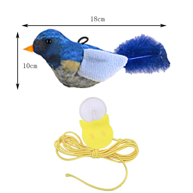 Lifelike Catnip Bird Toy with Feathers