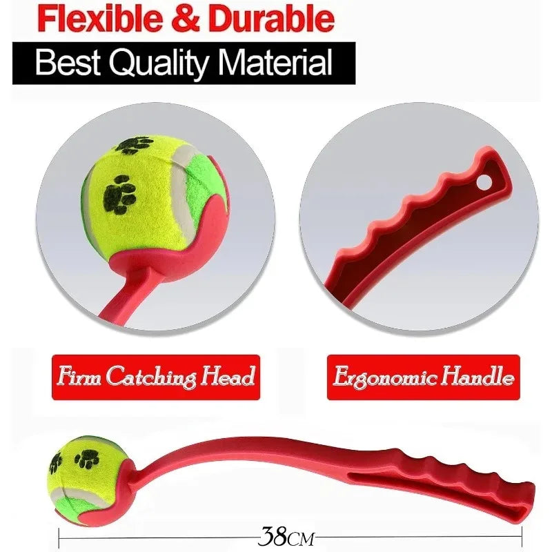 Pet Throwing Stick for Dogs – Tennis Ball Launcher Toy for Outdoor Play and Training.