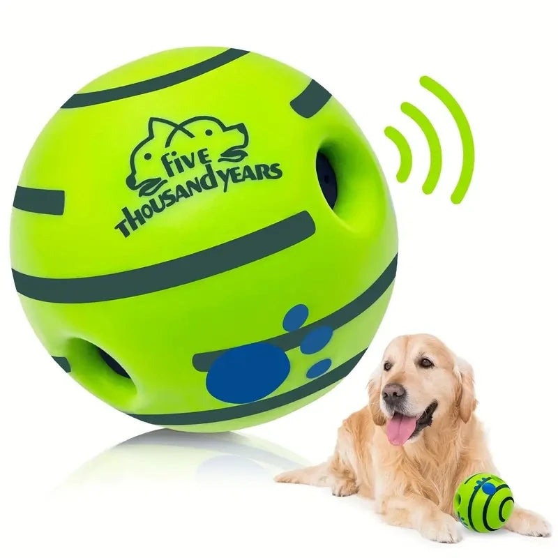Interactive giggle ball for dogs – mental stimulation and exercise toy for fun play.