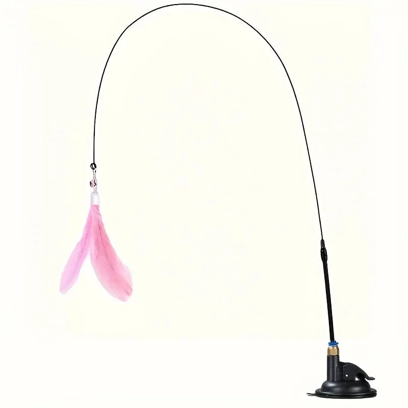Interactive Cat Feather Teaser Wand