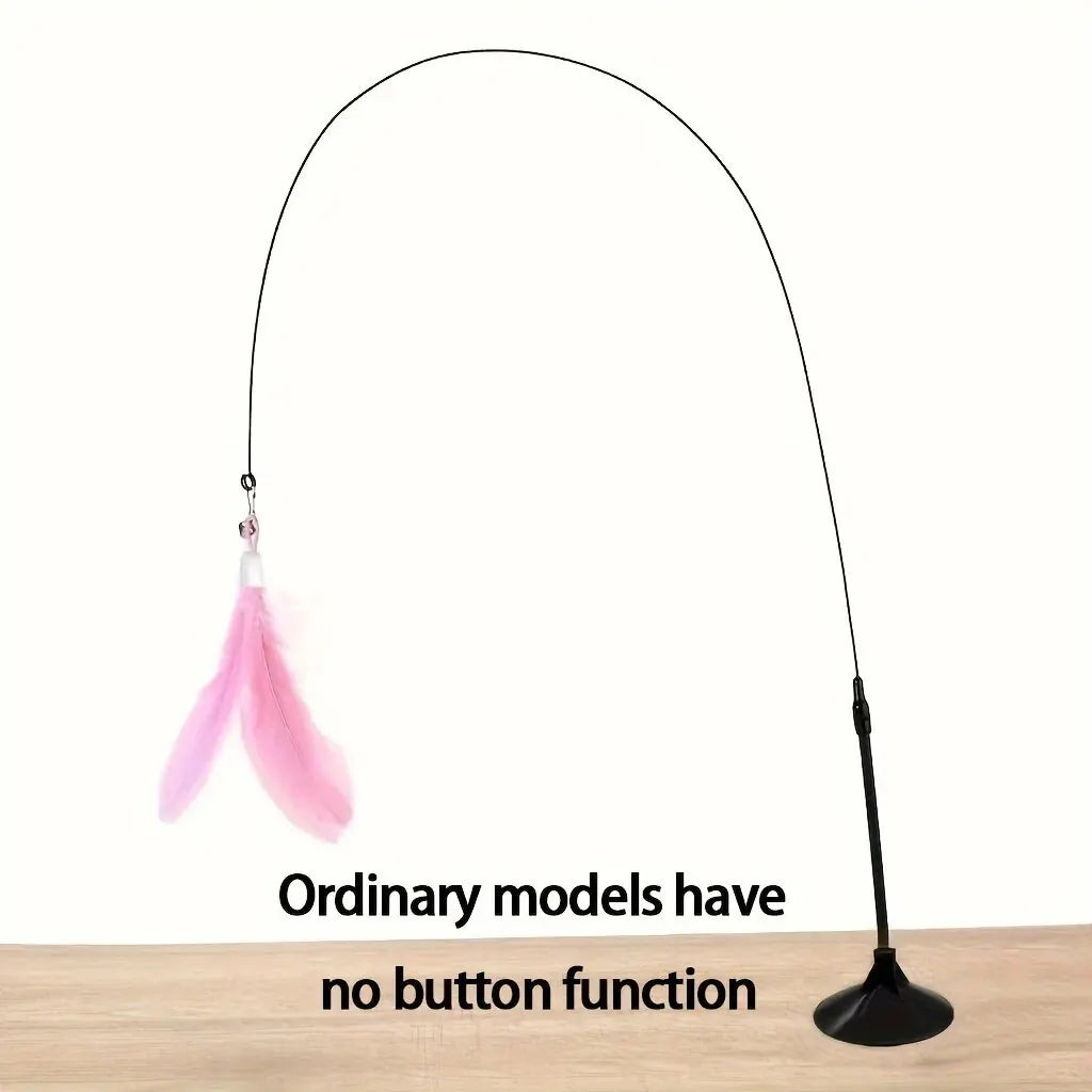Interactive Cat Feather Teaser Wand