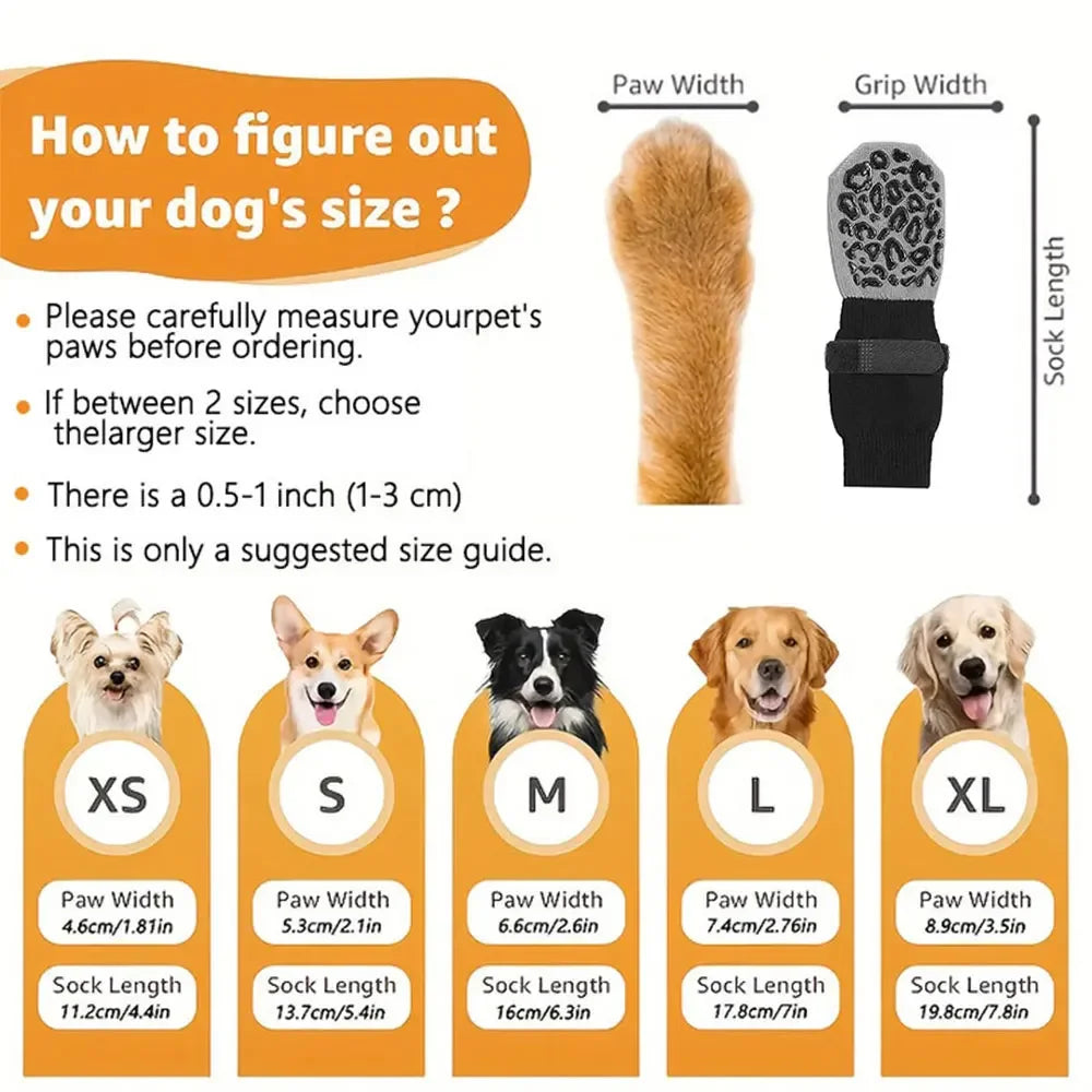 Dog Paw Protectors Anti-Slip Socks (4 pcs)