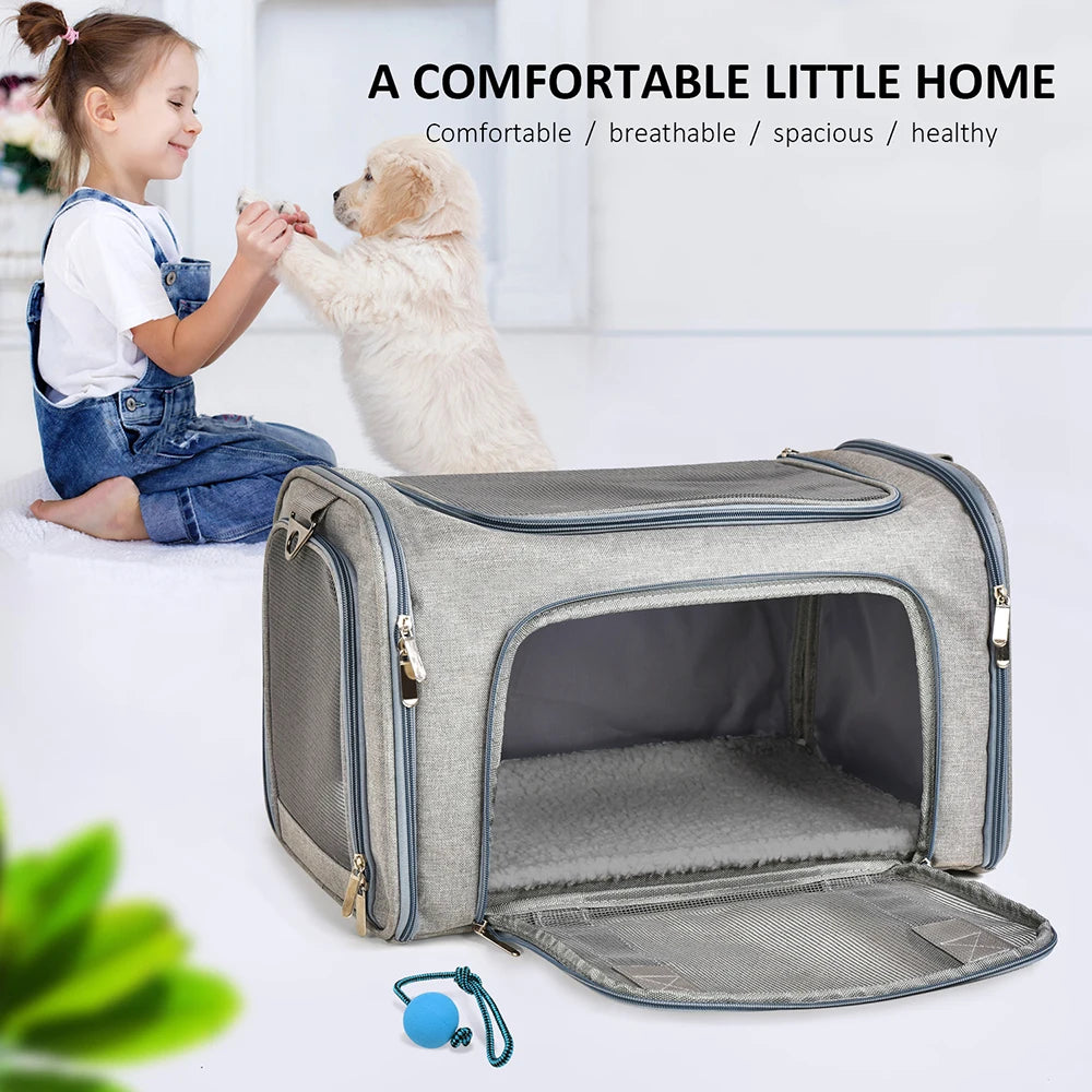 Soft-Sided Dog & Cat Carrier Backpack – Airline-Approved Travel Bag for Small Pets.