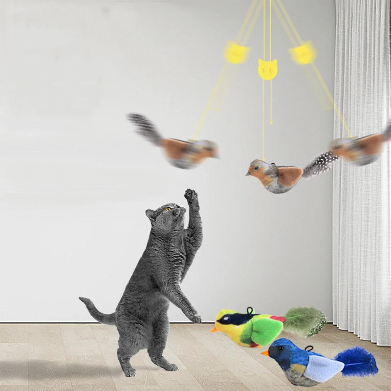 Lifelike Catnip Bird Toy with Feathers