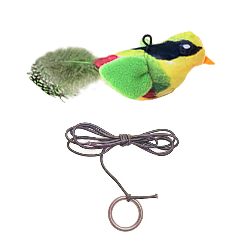 Lifelike Catnip Bird Toy with Feathers