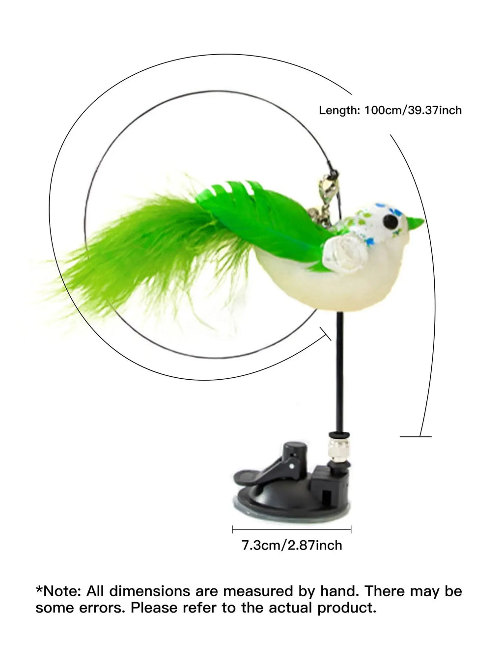 Interactive Cat Bird Feather Bell Suction Toy