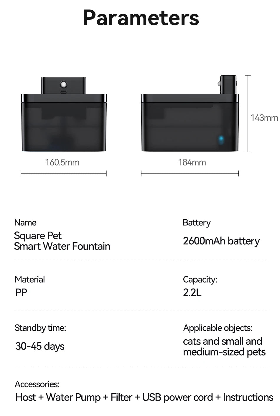 Smart Wireless Cat & Dog Water Fountain (ROJECO)