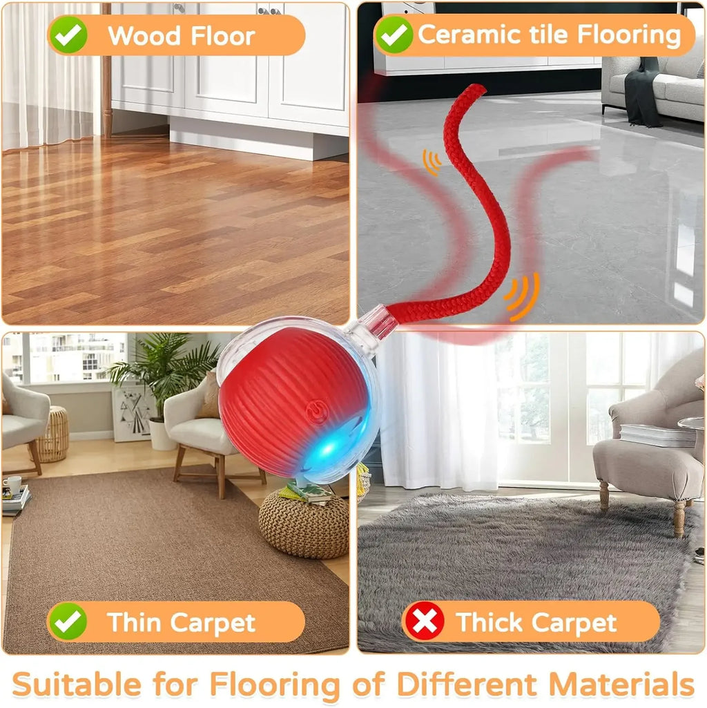 Automatic Rolling Interactive Pet Ball Toy (Rechargeable Smart Toy