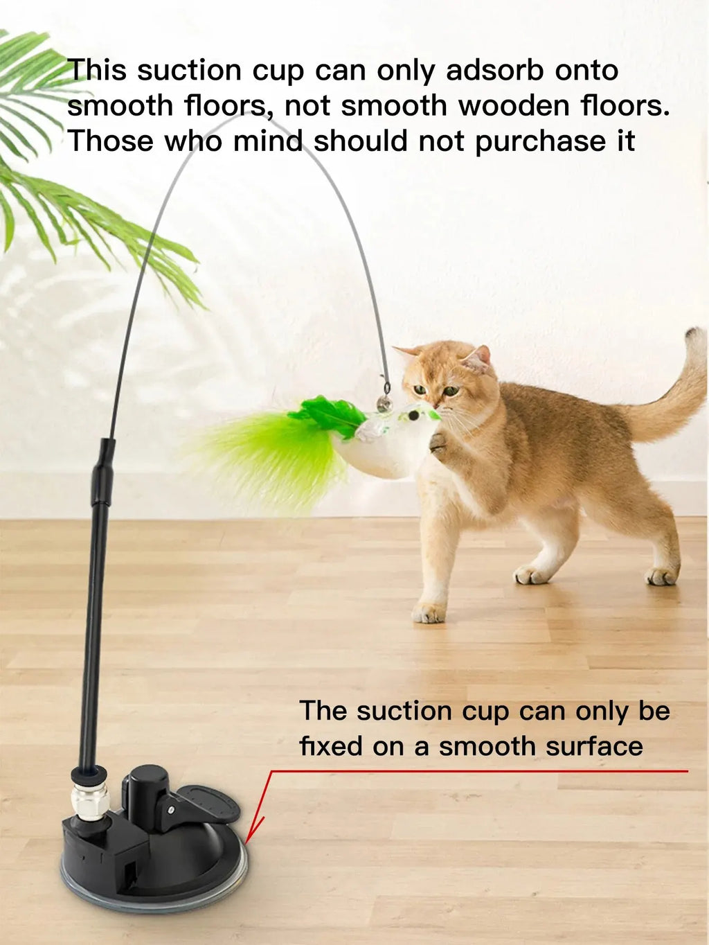 Interactive Cat Bird Feather Bell Suction Toy
