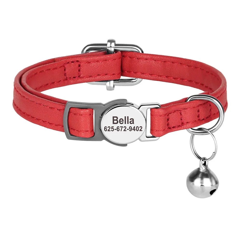 Personalized engraved cat collar – adjustable anti-lost collar for cats and small dogs.