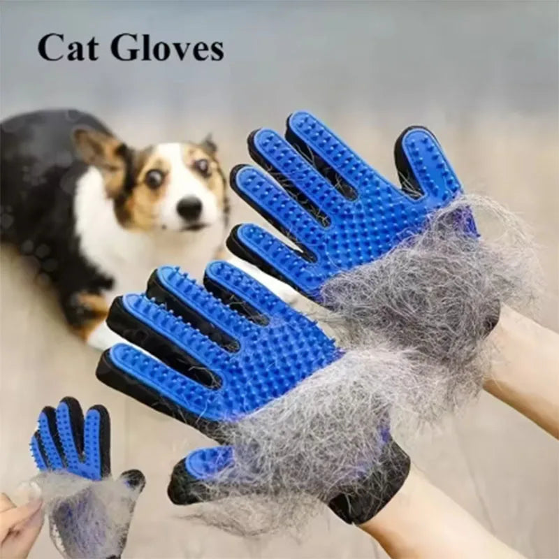 Pet Grooming Glove for Dogs & Cats – Hair Remover & Massage Brush