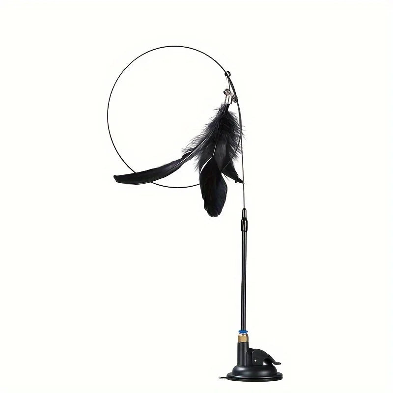 Interactive Cat Feather Teaser Wand