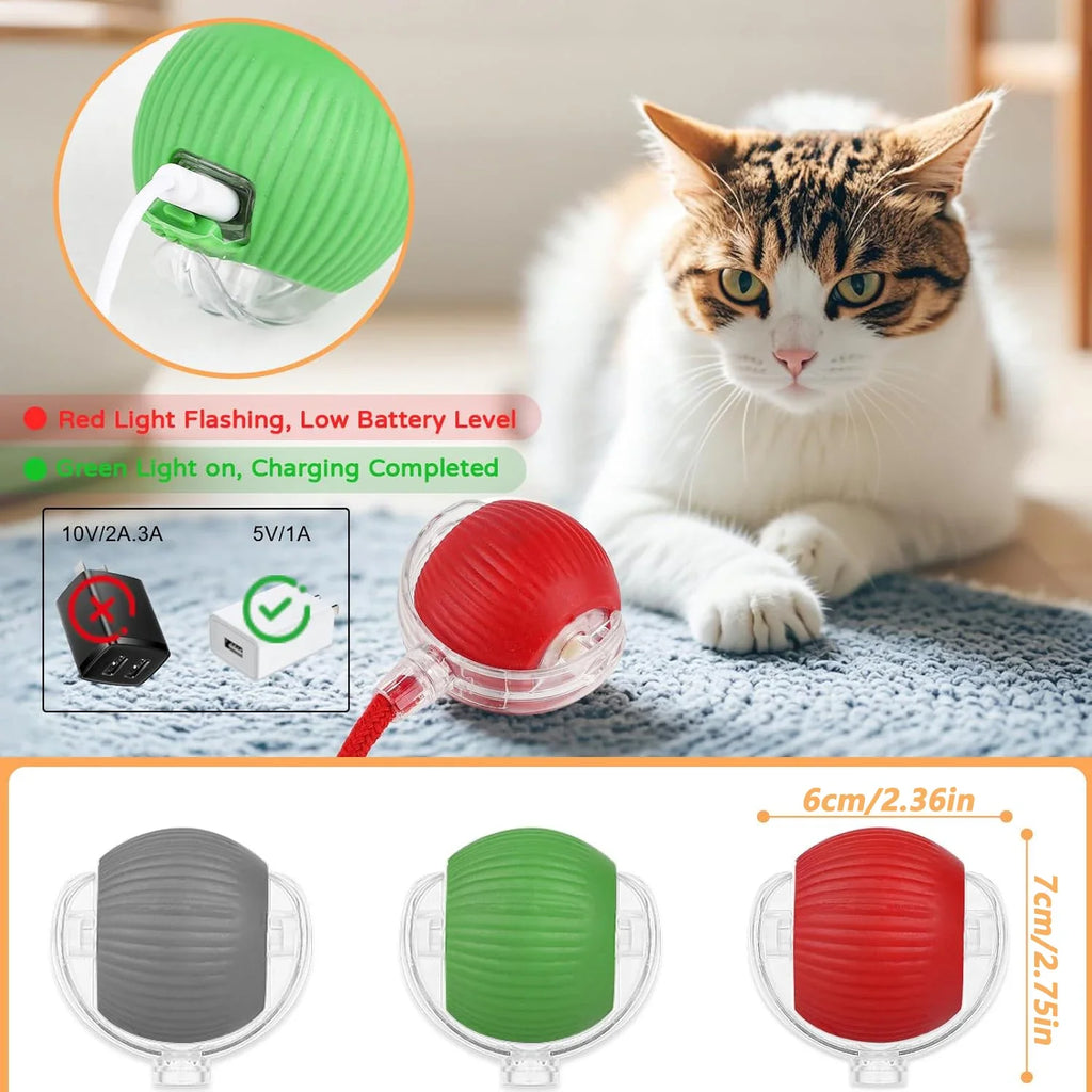 Automatic Rolling Interactive Pet Ball Toy (Rechargeable Smart Toy