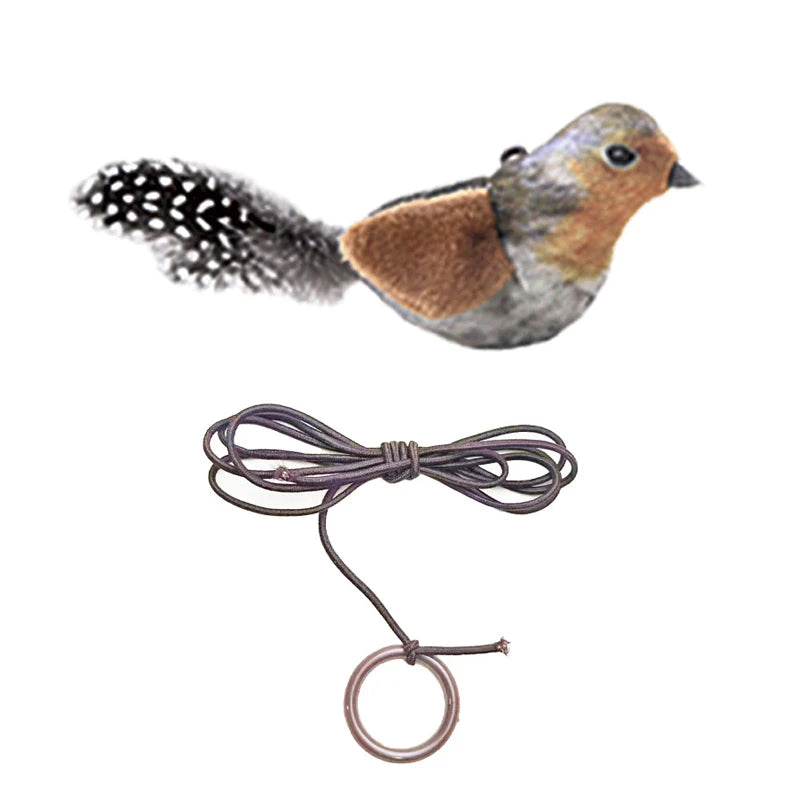Lifelike Catnip Bird Toy with Feathers