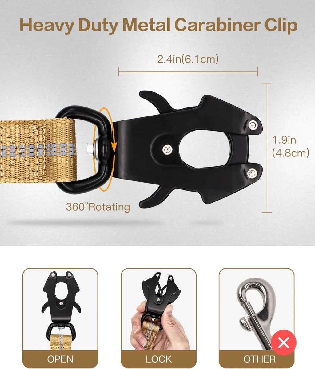 Reflective Shock Absorbing Dog Leash with Seatbelt