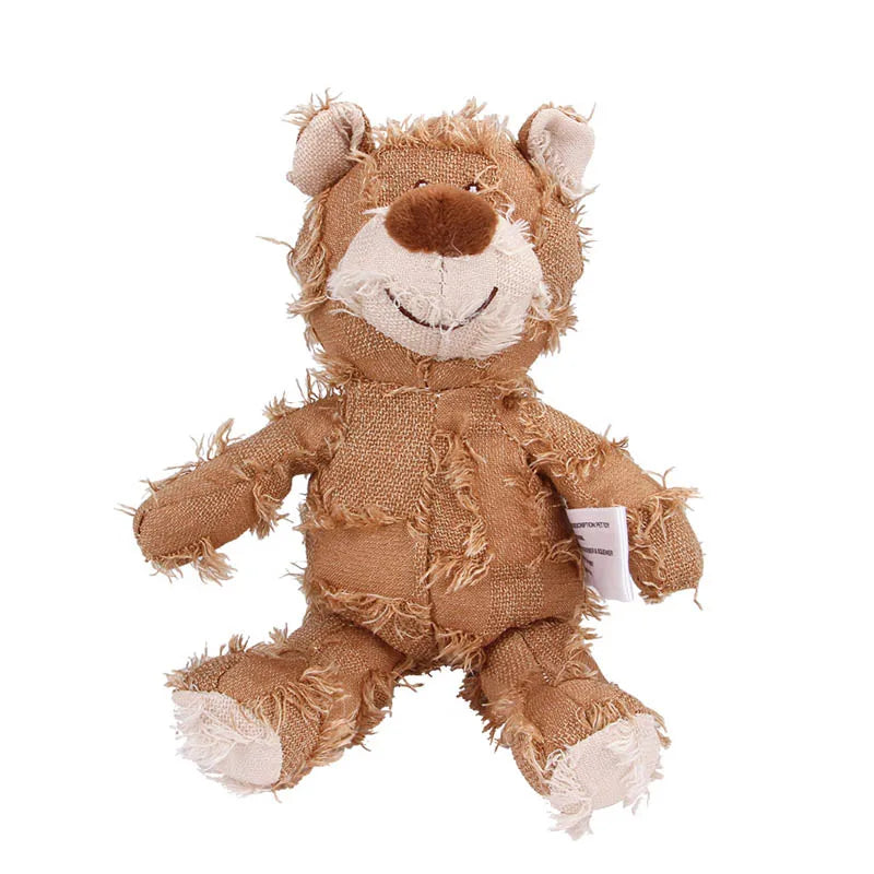 Plush Teddy Bear Squeaky Dog Toy – Interactive Chew & Teeth Cleaning Toy for Pets