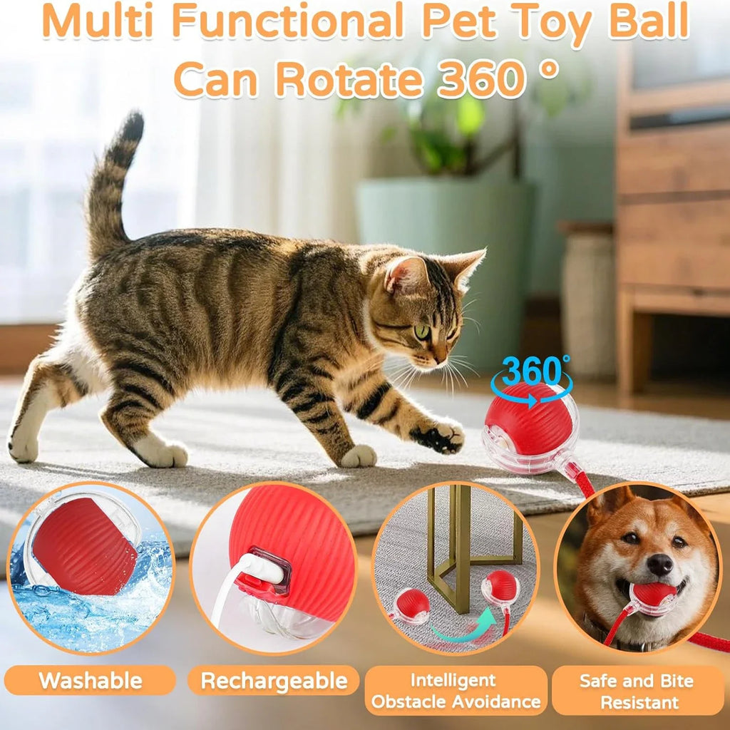 Automatic Rolling Interactive Pet Ball Toy (Rechargeable Smart Toy