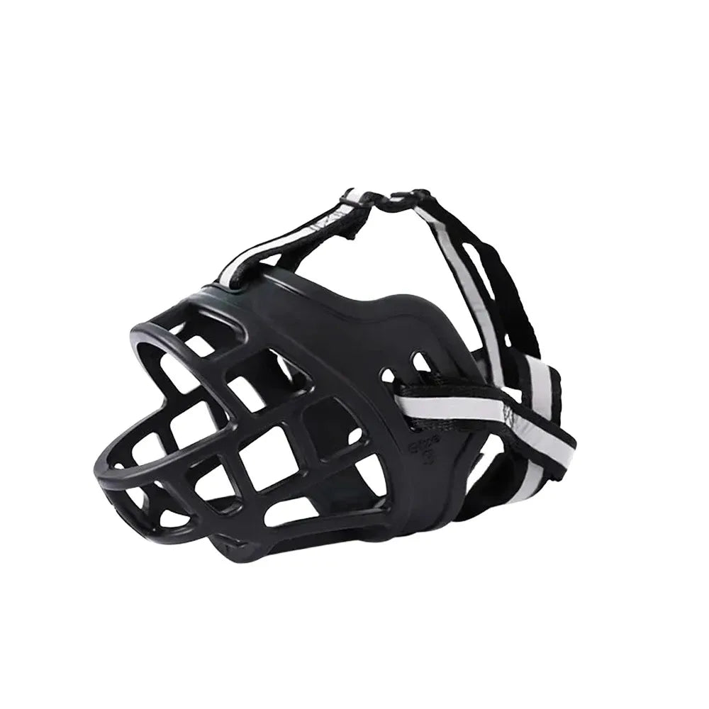 Soft silicone breathable basket dog muzzle – anti-biting and chewing protection for dogs.