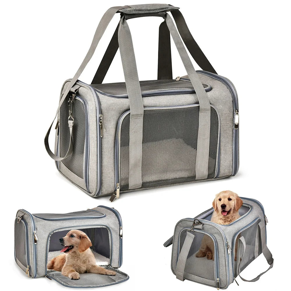 Soft-Sided Dog & Cat Carrier Backpack – Airline-Approved Travel Bag for Small Pets.