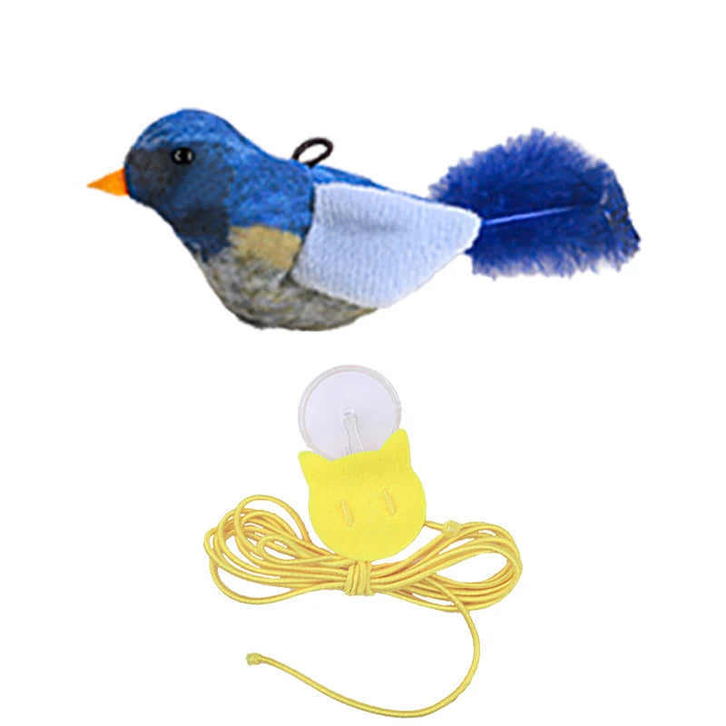 Lifelike Catnip Bird Toy with Feathers