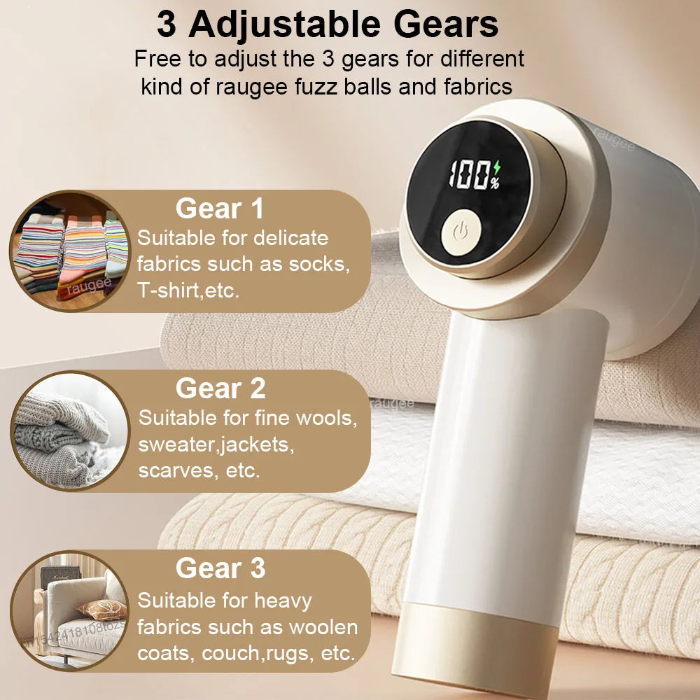 USB rechargeable electric lint remover for clothes – professional fabric shaver for removing lint, fuzz, and pilling.