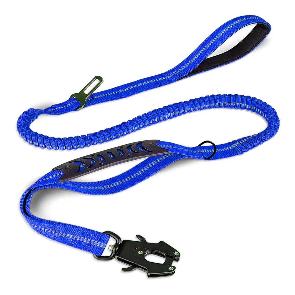 Reflective Shock Absorbing Dog Leash with Seatbelt
