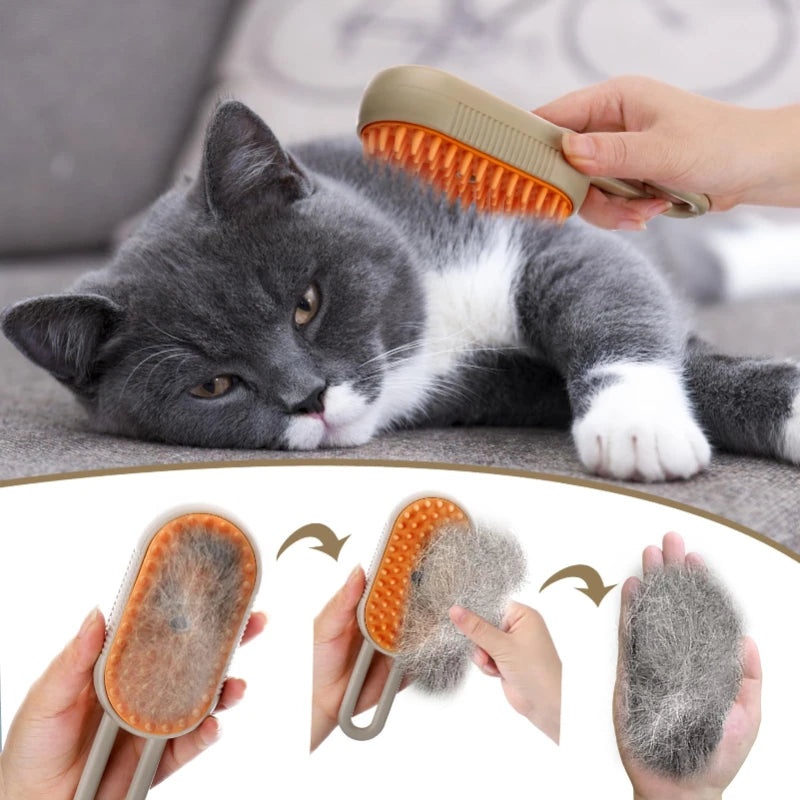 **Electric Cat Steam Hair Removal Brush and Grooming Glove for Cats and Dogs 🐱🐶🪮**