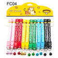12Pcs Wholesale Mix Color Anti-Lost Dog Collars Pet Cat Puppy Buckle Collar with Bell 6 Colors Footprint