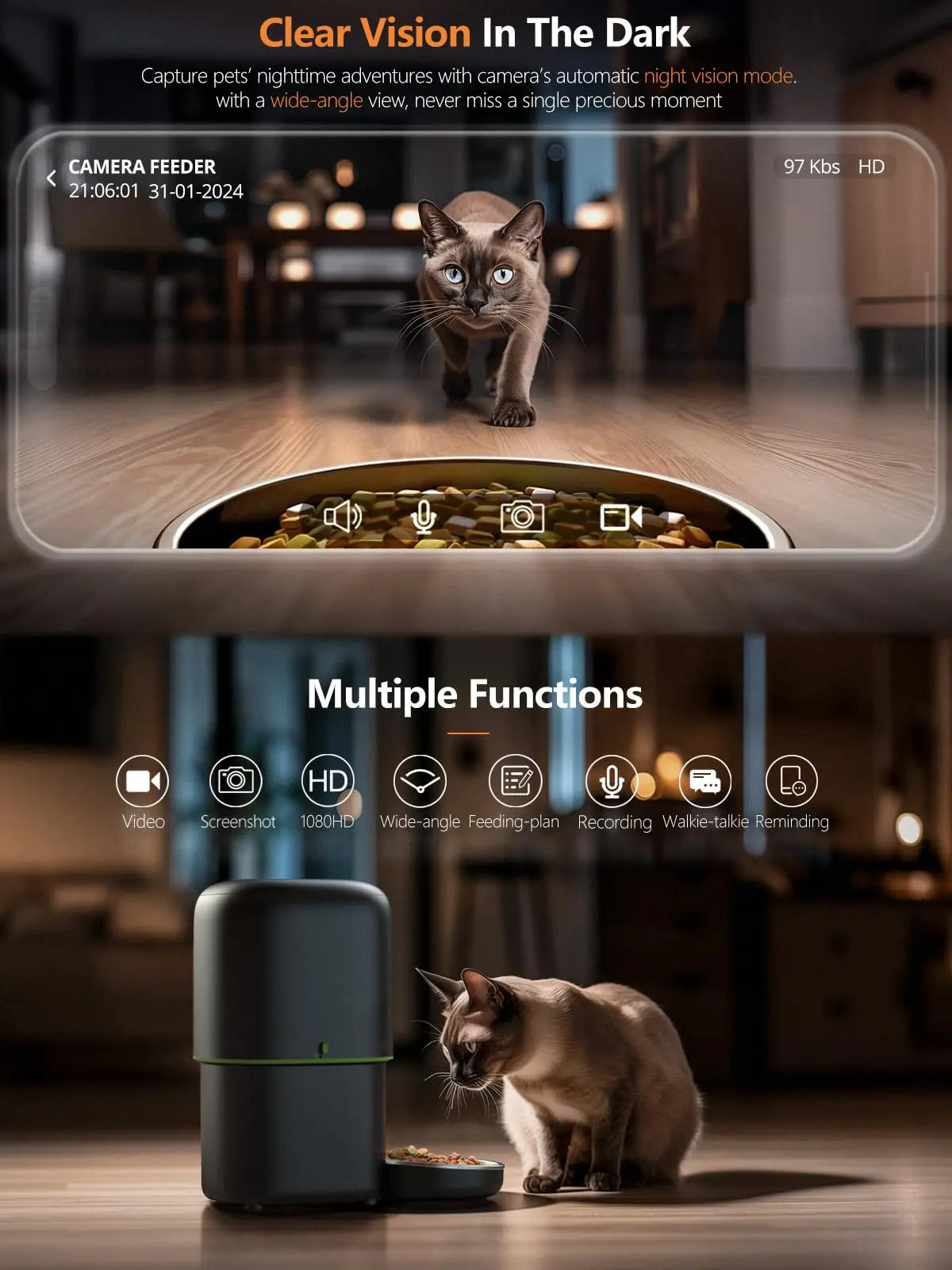 Smart Automatic Cat Feeder with Camera